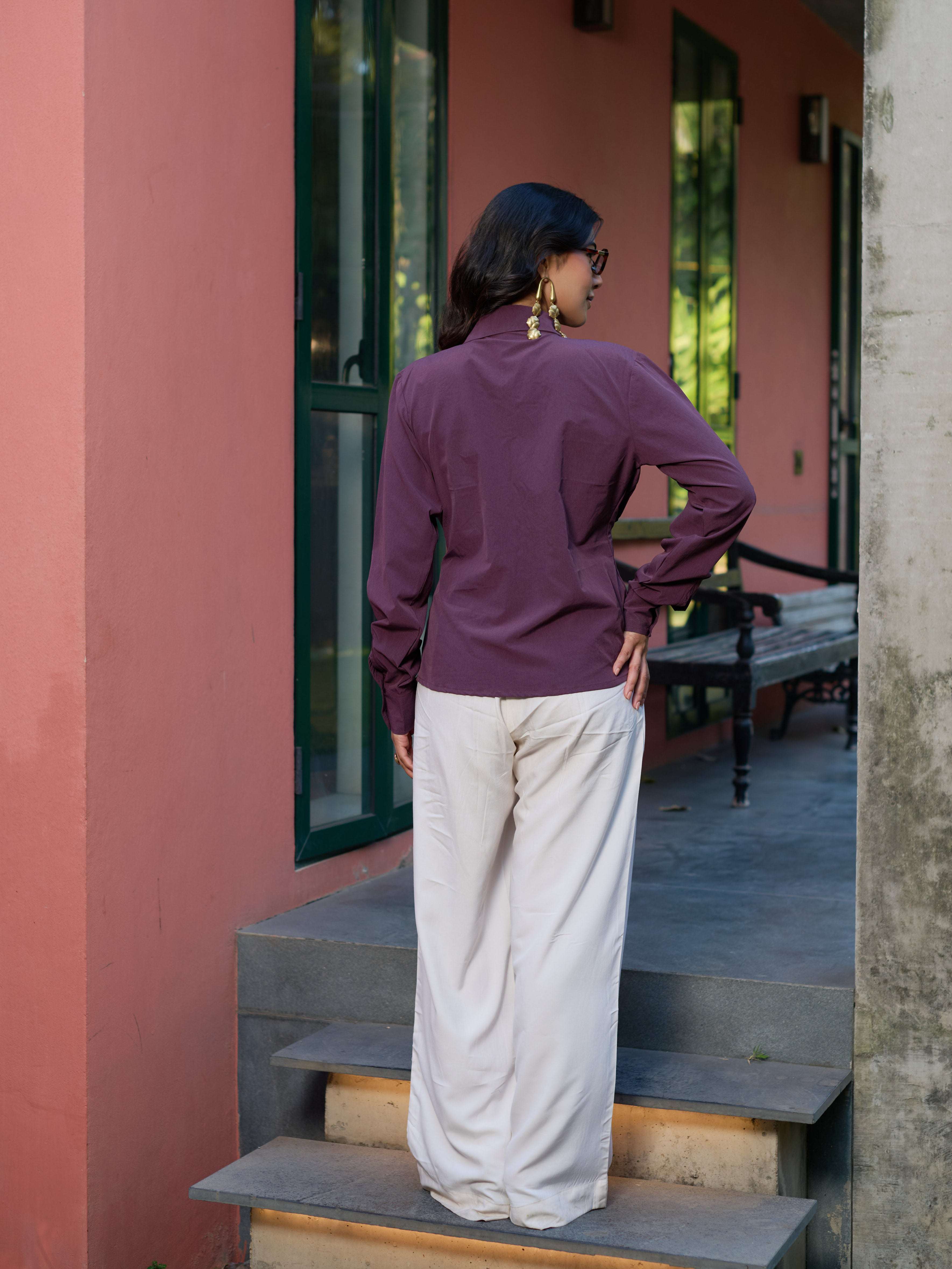The Sculpted Top - Plum