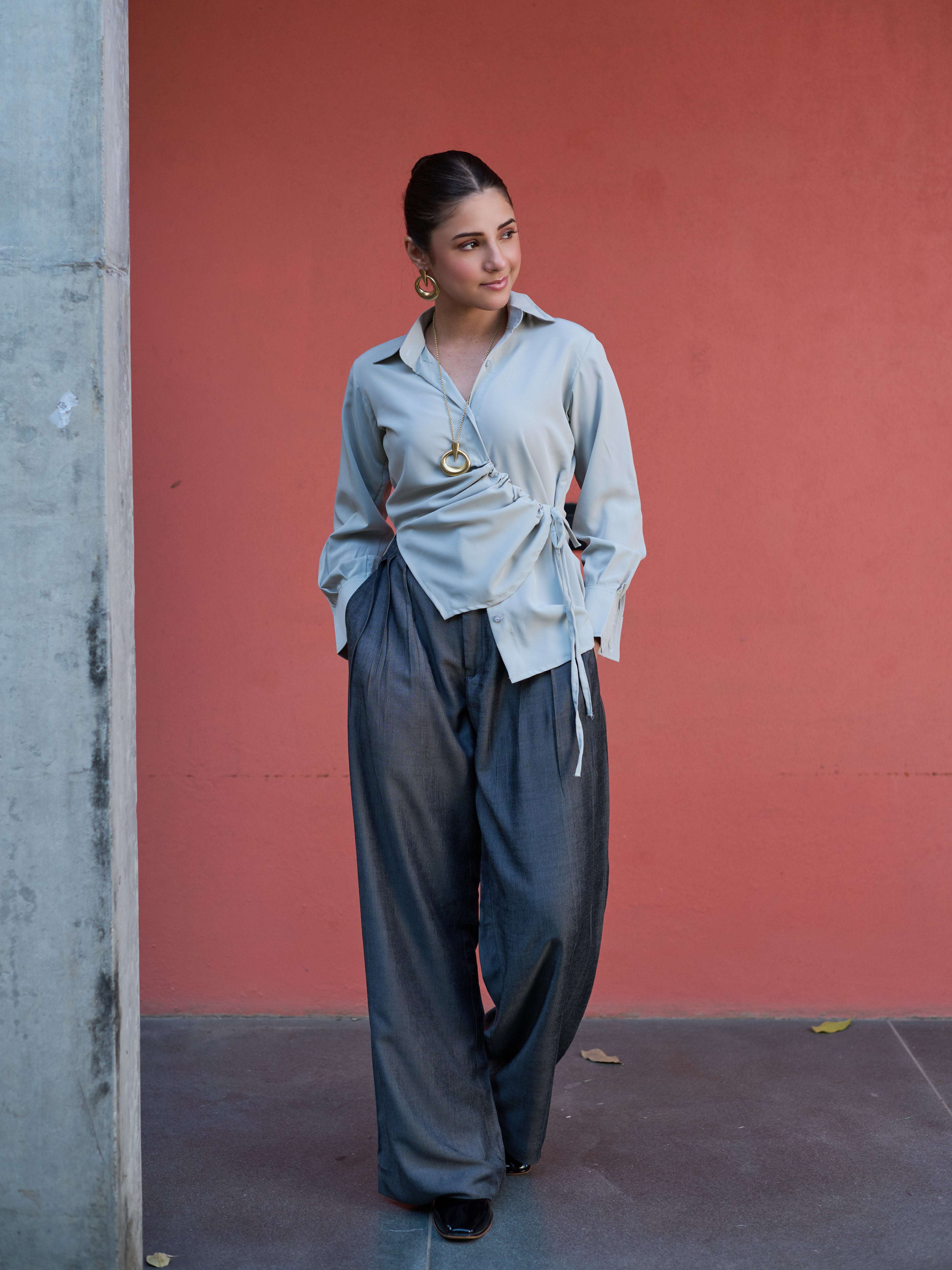 The High-Sheen Top — Ice Blue