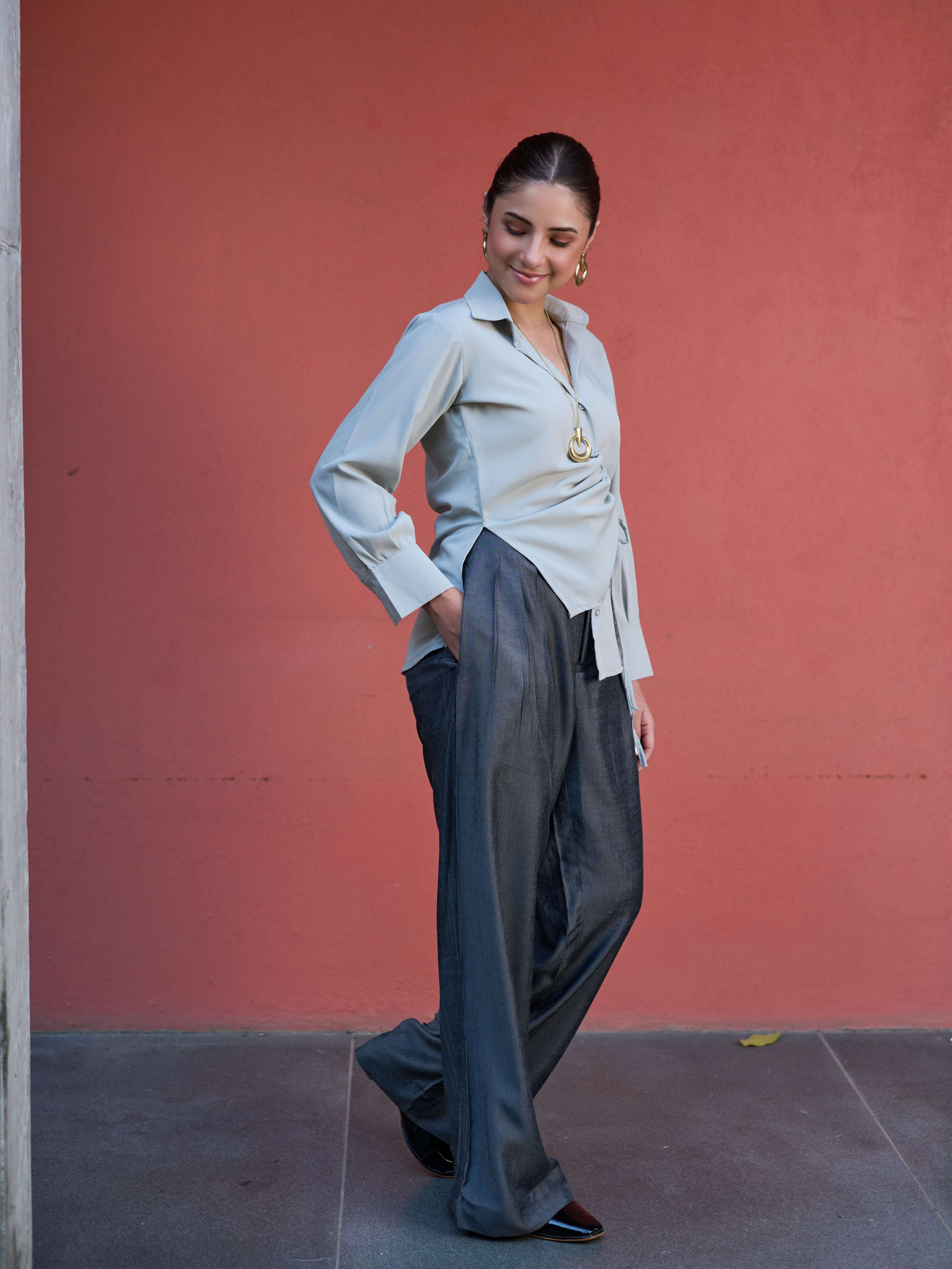 The High-Sheen Top — Ice Blue