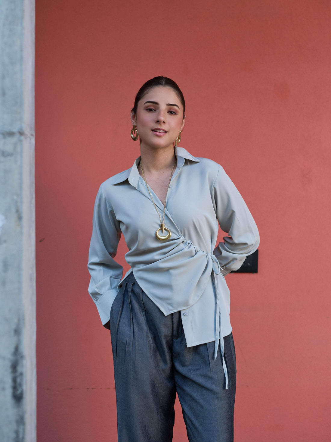 The High-Sheen Top — Ice Blue