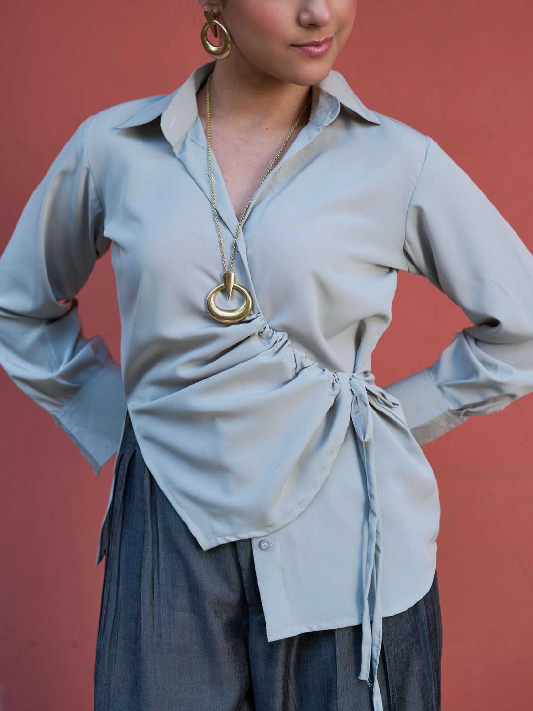 The High-Sheen Top — Ice Blue