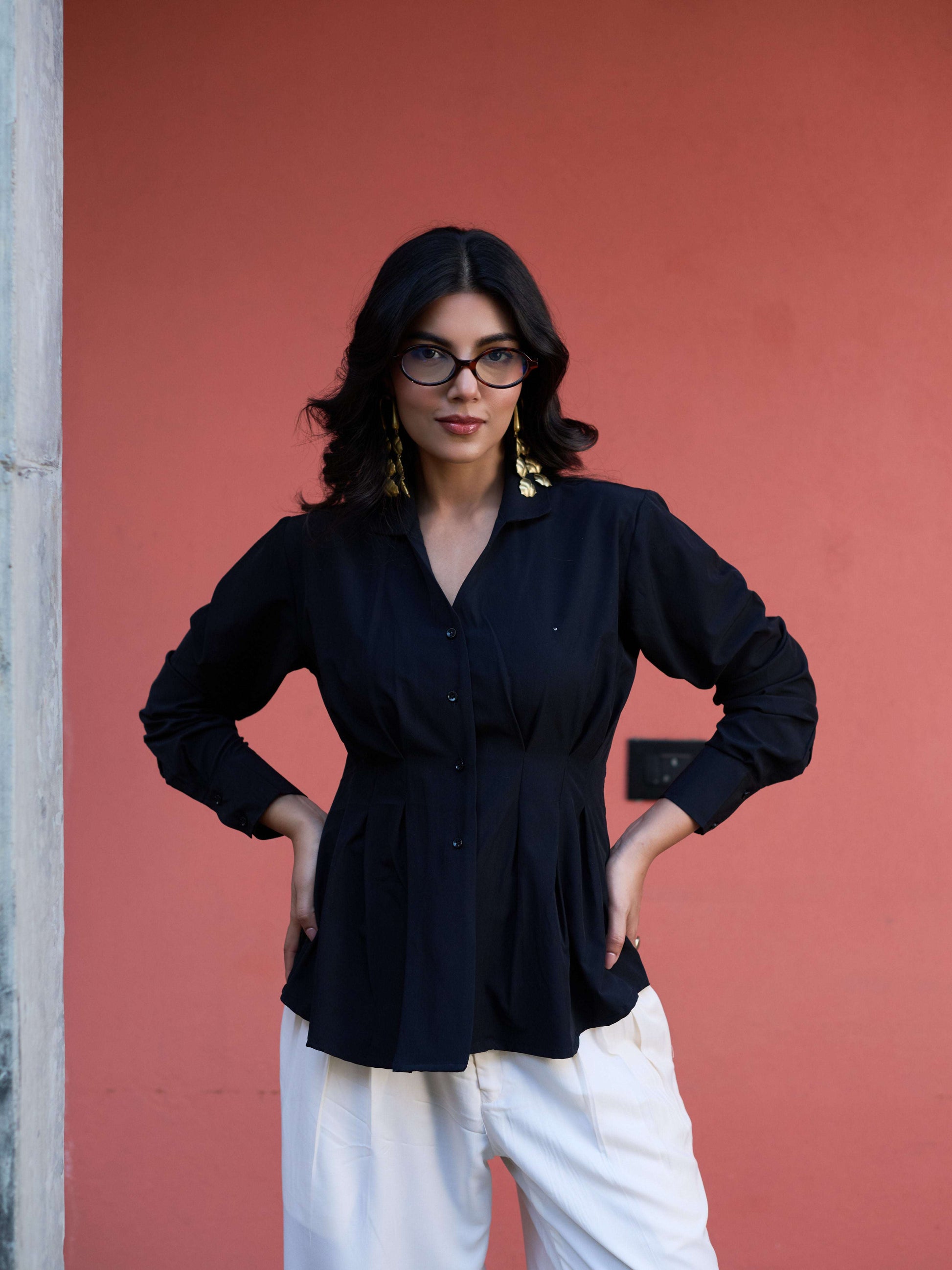 The Sculpted Top - Navy Blue