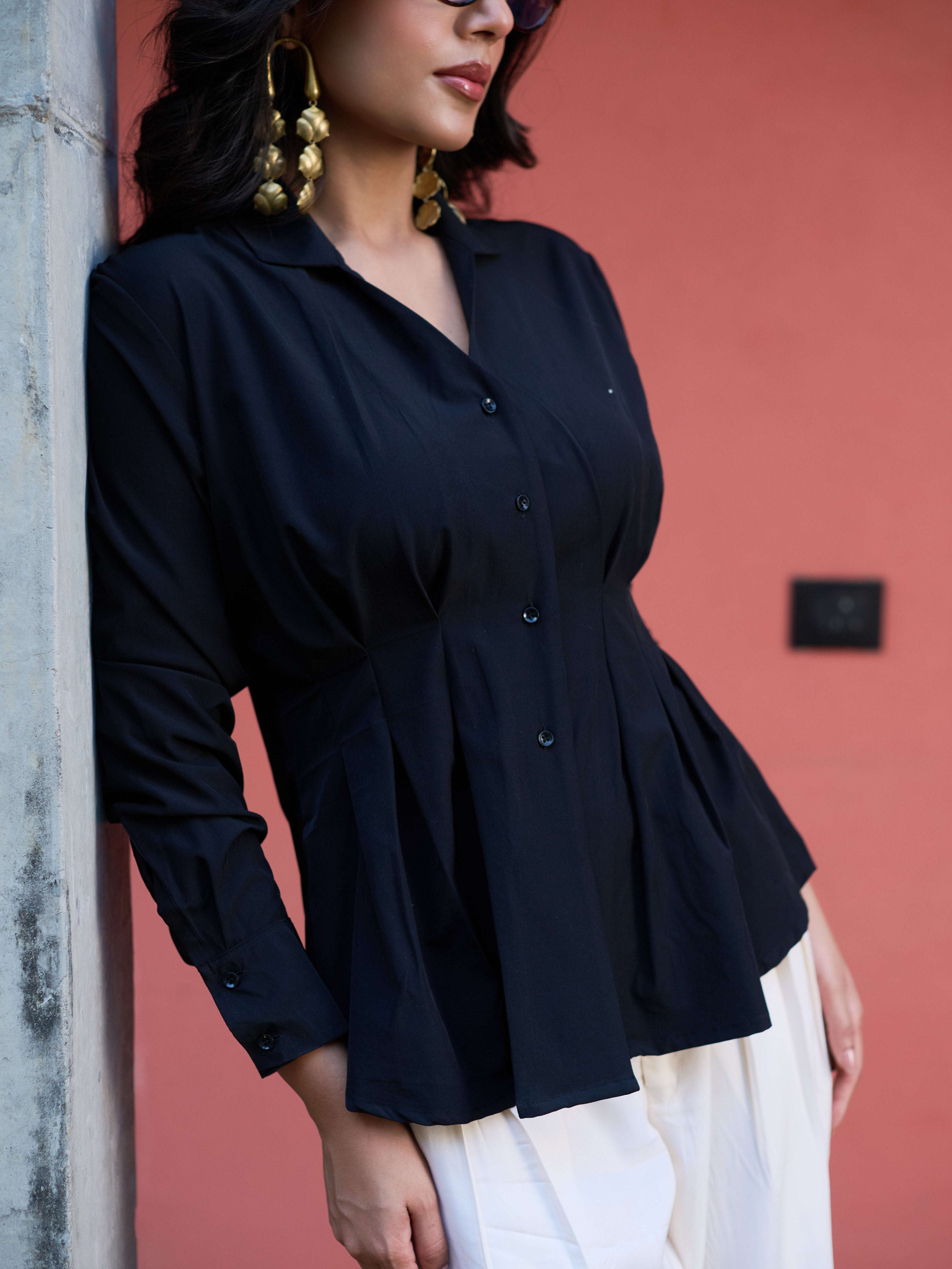The Sculpted Top - Navy Blue