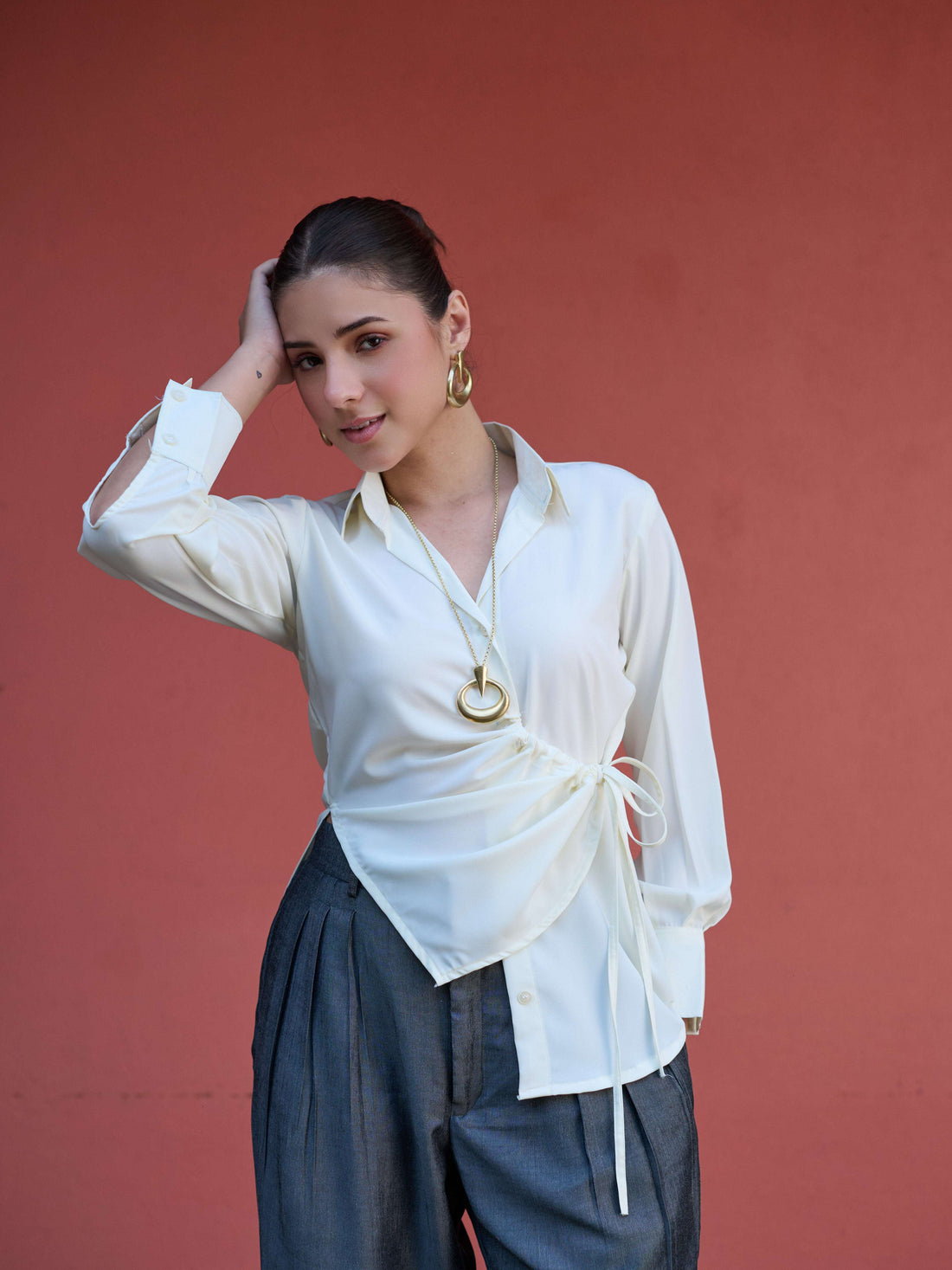 The High-Sheen Top — Cream