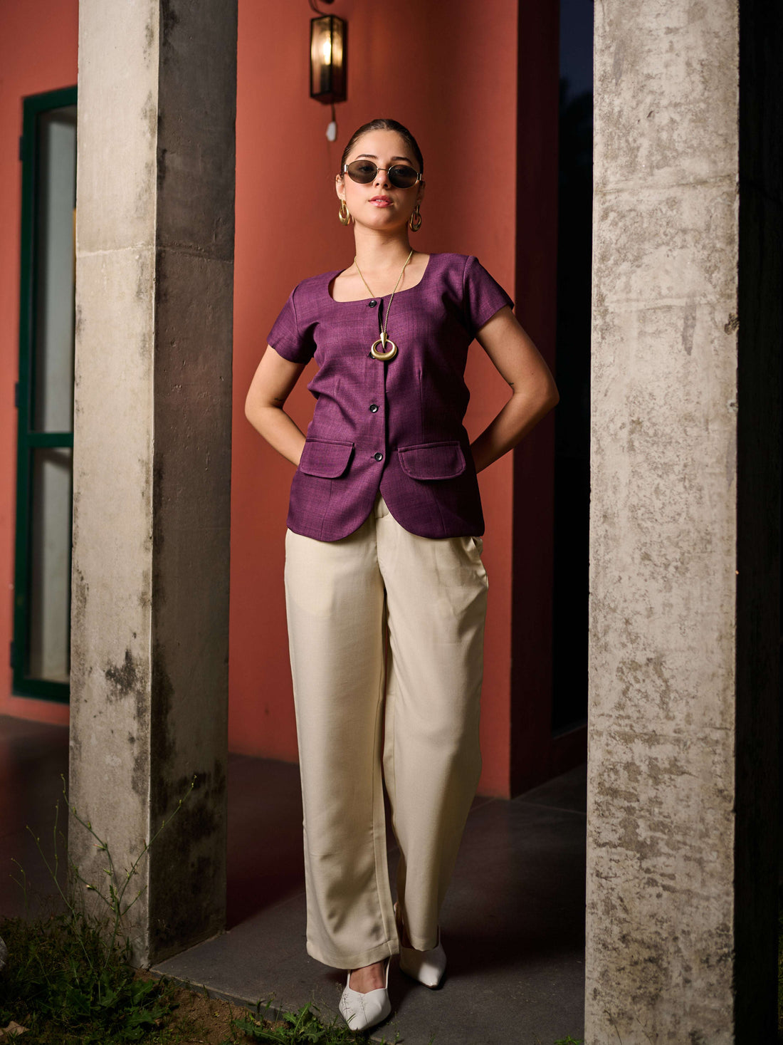Position Imperial Berry Vest & Trouser Set