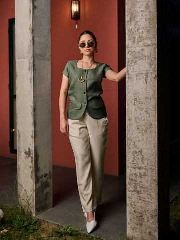 Position Forest Olive Vest & Trouser Set
